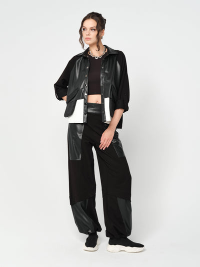 DERİ GARNİLİ GÖMLEK