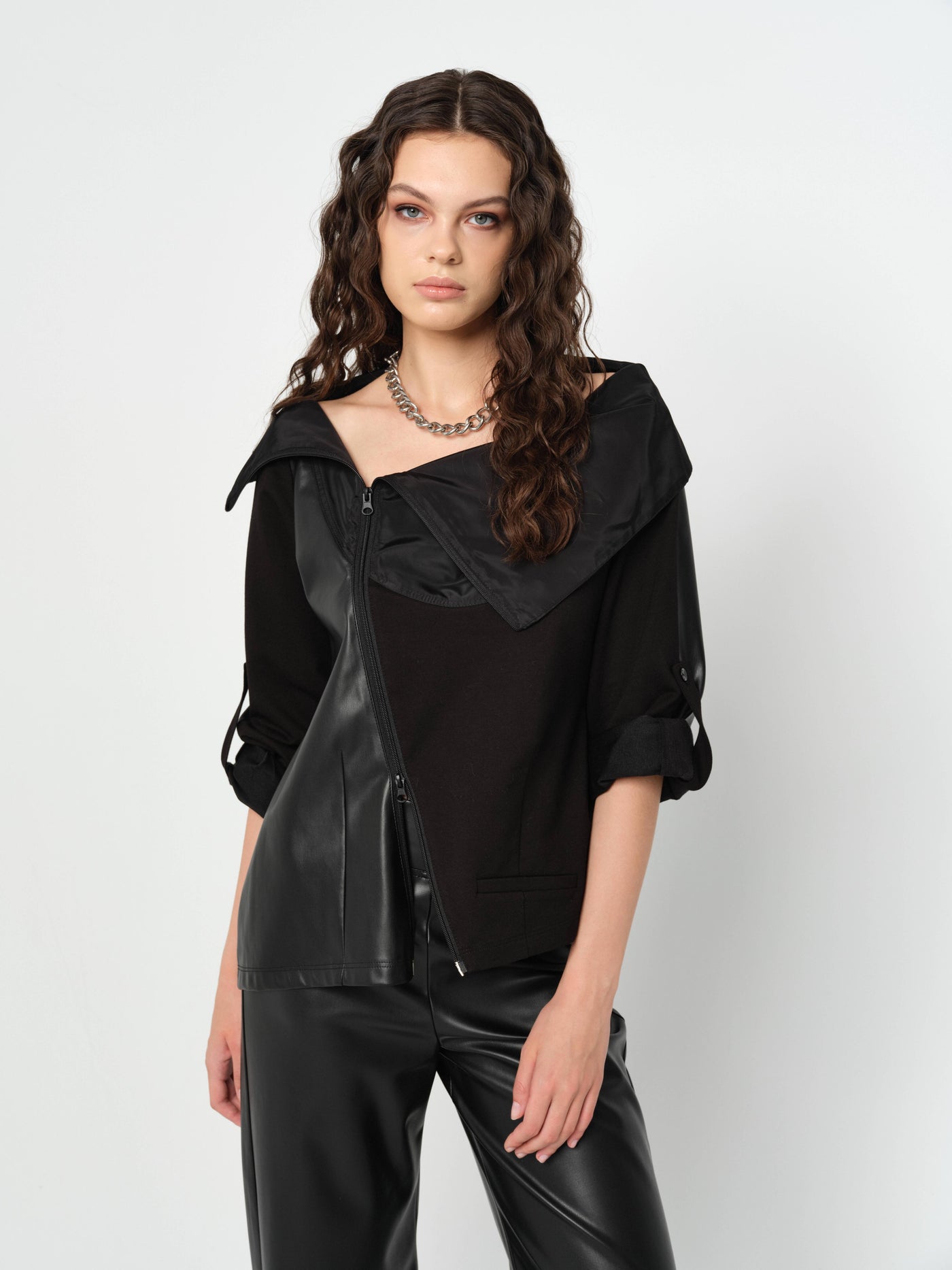 ÇİFT FERMUARLI BLUZ