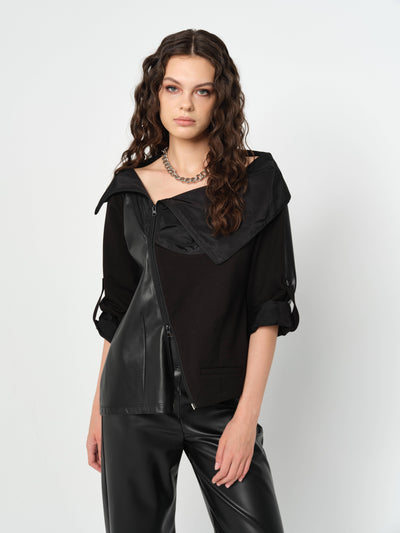 ÇİFT FERMUARLI BLUZ